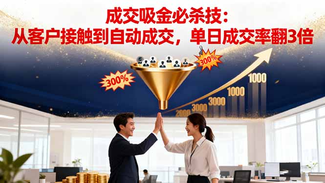 吸金成交营销必杀技:从客户接触到自动成交,单日成交率翻3倍-选优云网创