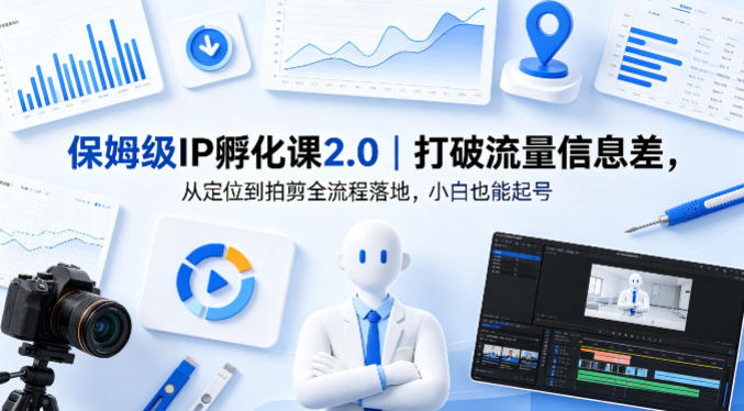 保姆级IP孵化课2.0｜打破流量信息差，从定位到拍剪全流程落地，小白也能起号-选优云网创