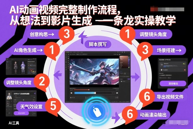 AI动画视频完整制作流程，从想法到影片生成一条龙实操教学-选优云网创