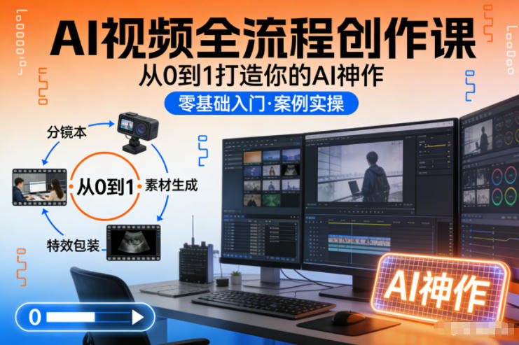 AI视频全流程创作课，从0到1打造你的AI神作-选优云网创