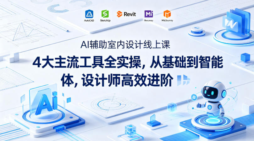 AI辅助室内设计线上课｜4大主流工具全实操，从基础到智能体，设计师高效进阶-选优云网创