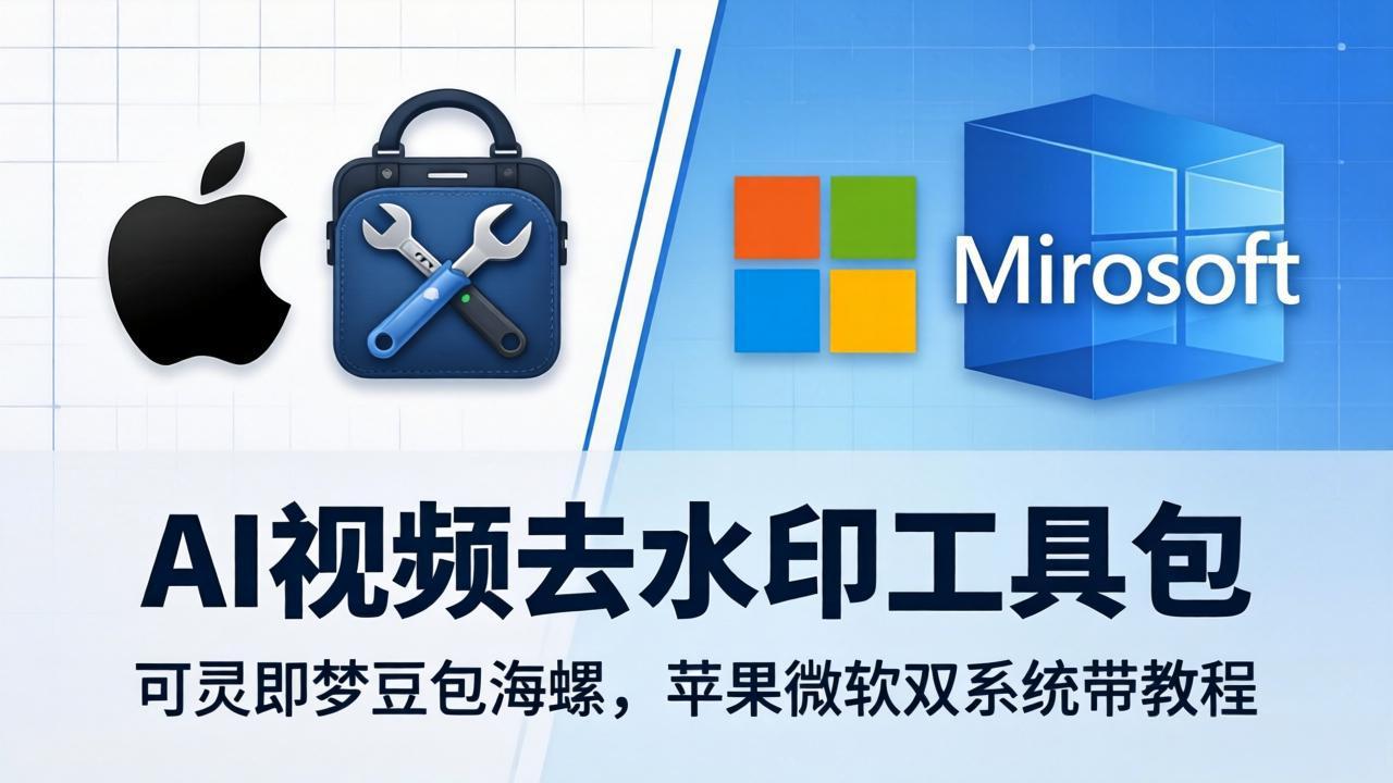 AI视频去水印工具包：可灵即梦豆包海螺，苹果微软双系统带教程-选优云网创