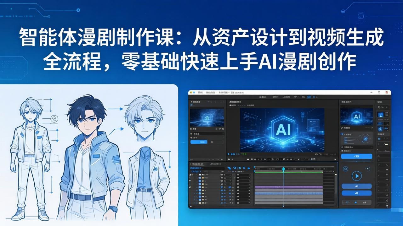 智能体漫剧制作课：从资产设计到视频生成全流程，零基础快速上手AI漫剧创作-选优云网创