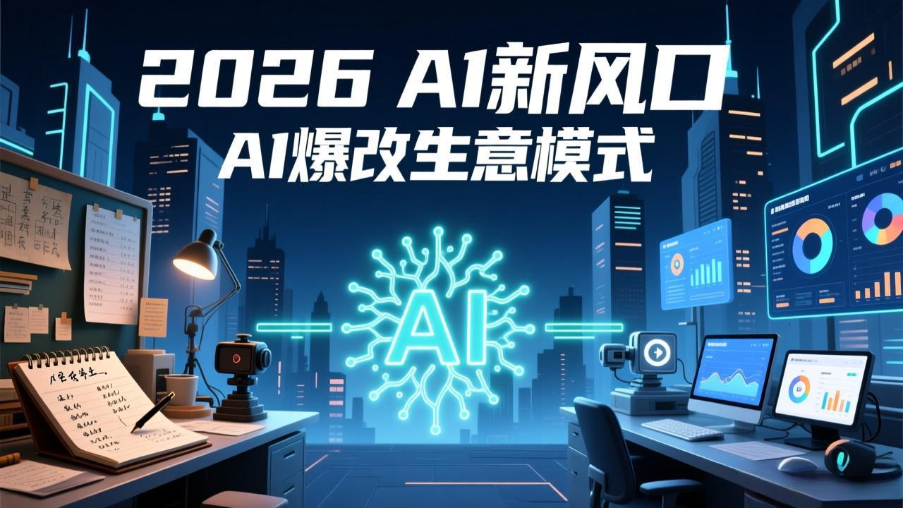 2026年AI创富新风口，用人工智能爆改你的生意模式，从短视频到直播全面降本增效抢占先机-选优云网创