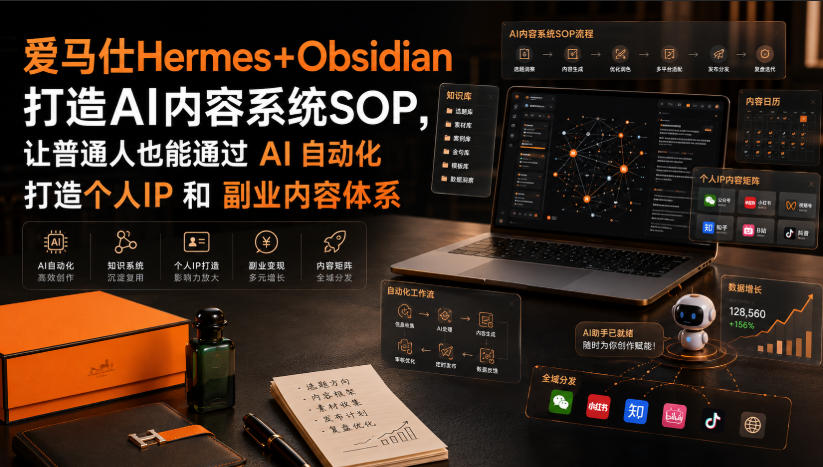 爱马仕Hermes+Obsidian打造AI内容系统SOP，让普通人也能通过 AI 自动化打造个人IP 和 副业内容体系-选优云网创