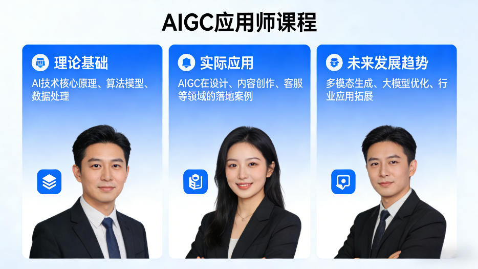 AIGC应用师课程,覆盖了AI技术的理论基础、实际应用、以及未来发展趋势-选优云网创