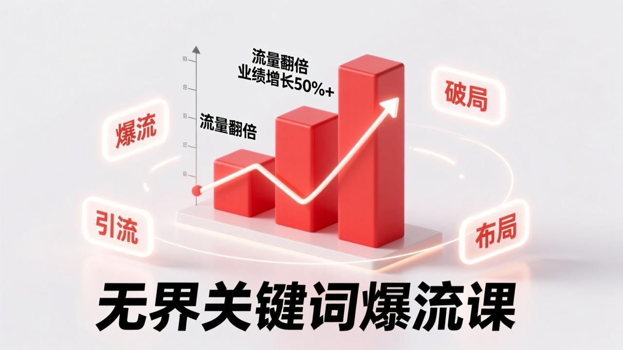 无界关键词爆流课，破局布局逻辑、阶段精准引流，实现流量翻倍，店铺业绩增长50%+。-选优云网创