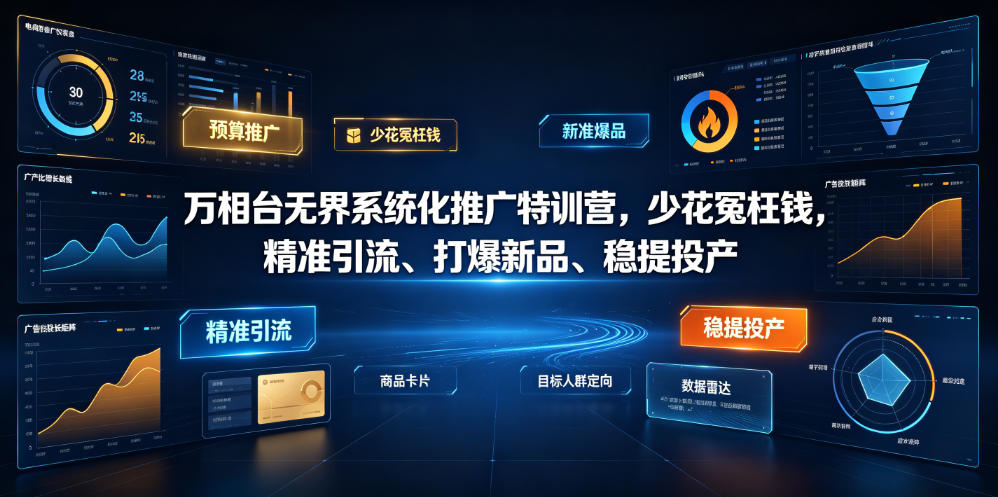 万相台无界系统化推广特训营VI0.0，少花冤枉钱，精准引流、打爆新品、稳提投产(全程录音+字幕)-选优云网创