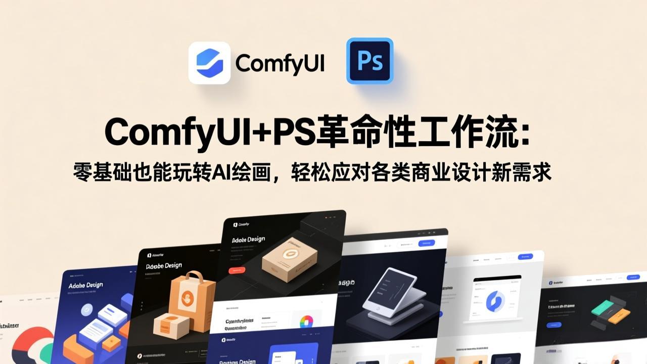 ComfyUI+PS革命性工作流：零基础也能玩转AI绘画，轻松应对各类商业设计新需求-选优云网创
