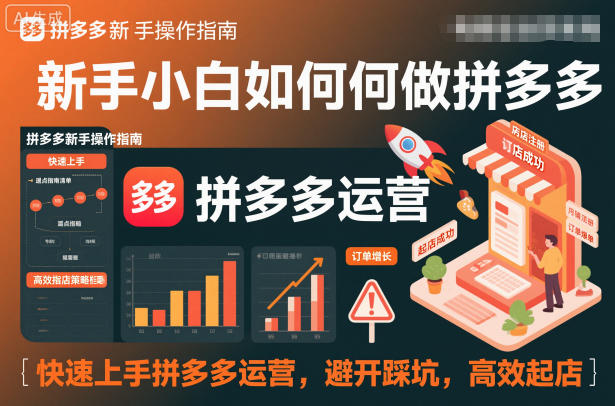 新手小白如何做拼多多，快速上手拼多多运营，避开踩坑，高效起店-选优云网创