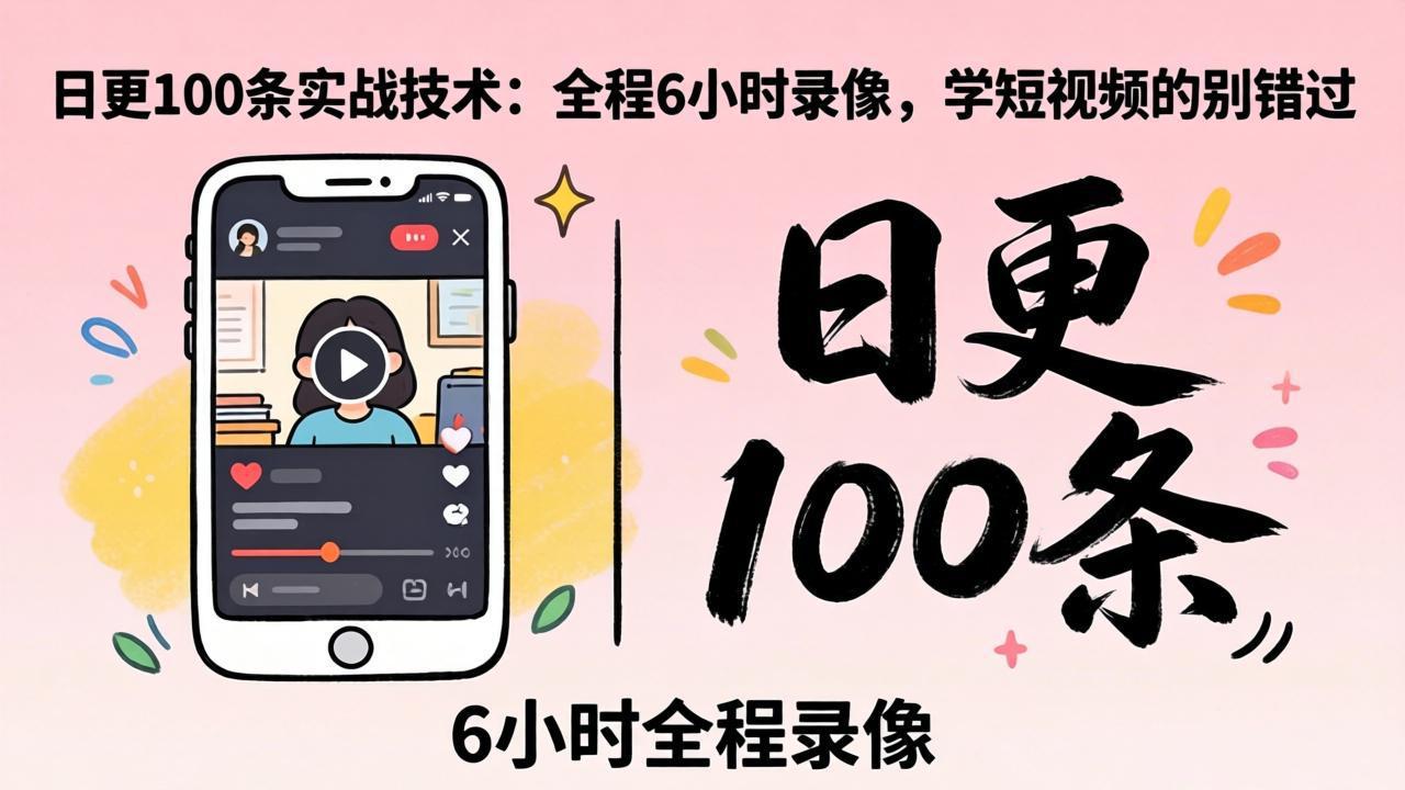 某工作坊东莞2026年4月12线下课:日更100条实战:全程6小时录像,学短视频的别错过-选优云网创