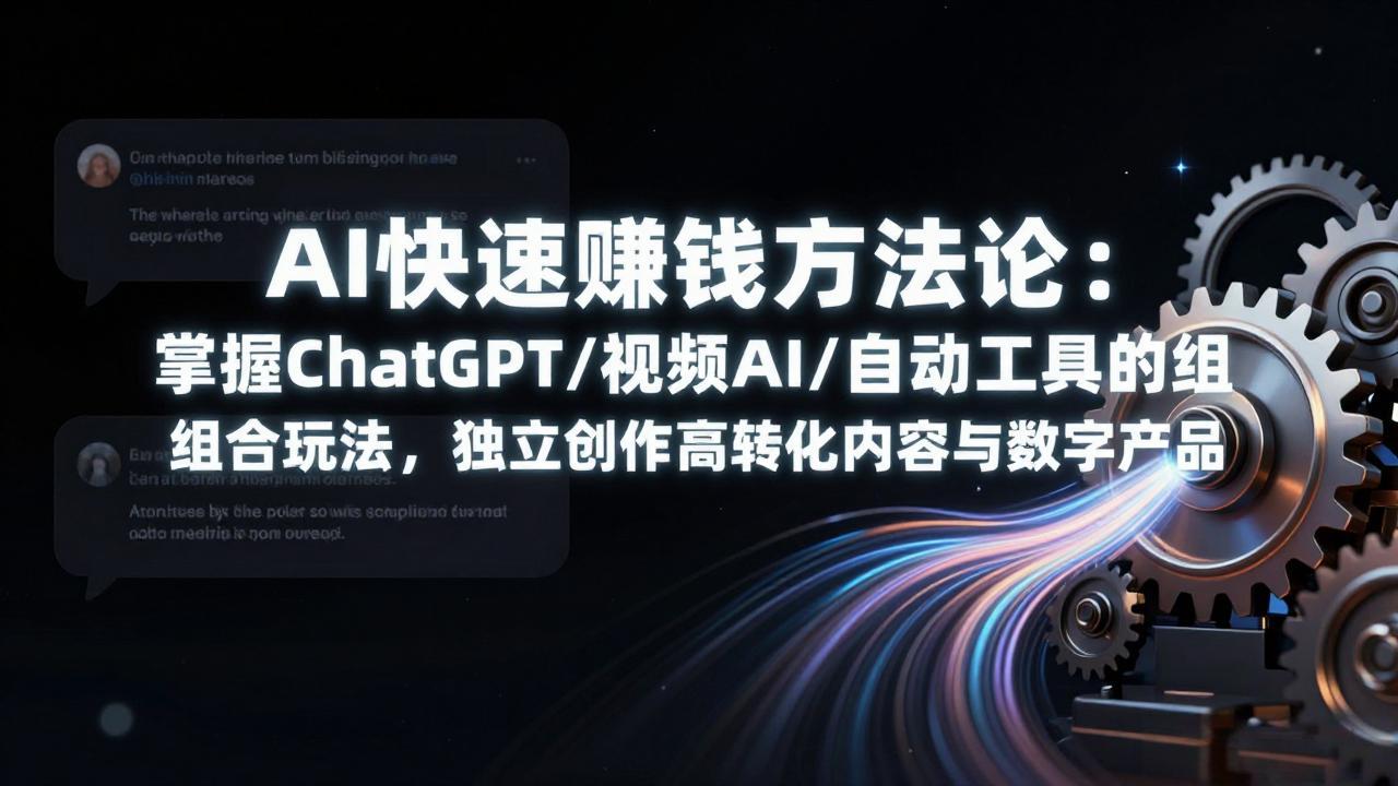 AI快速赚钱方法论:掌握ChatGPT/视频AI/自动化工具的组合玩法,独立创作高转化内容与数字产品-选优云网创