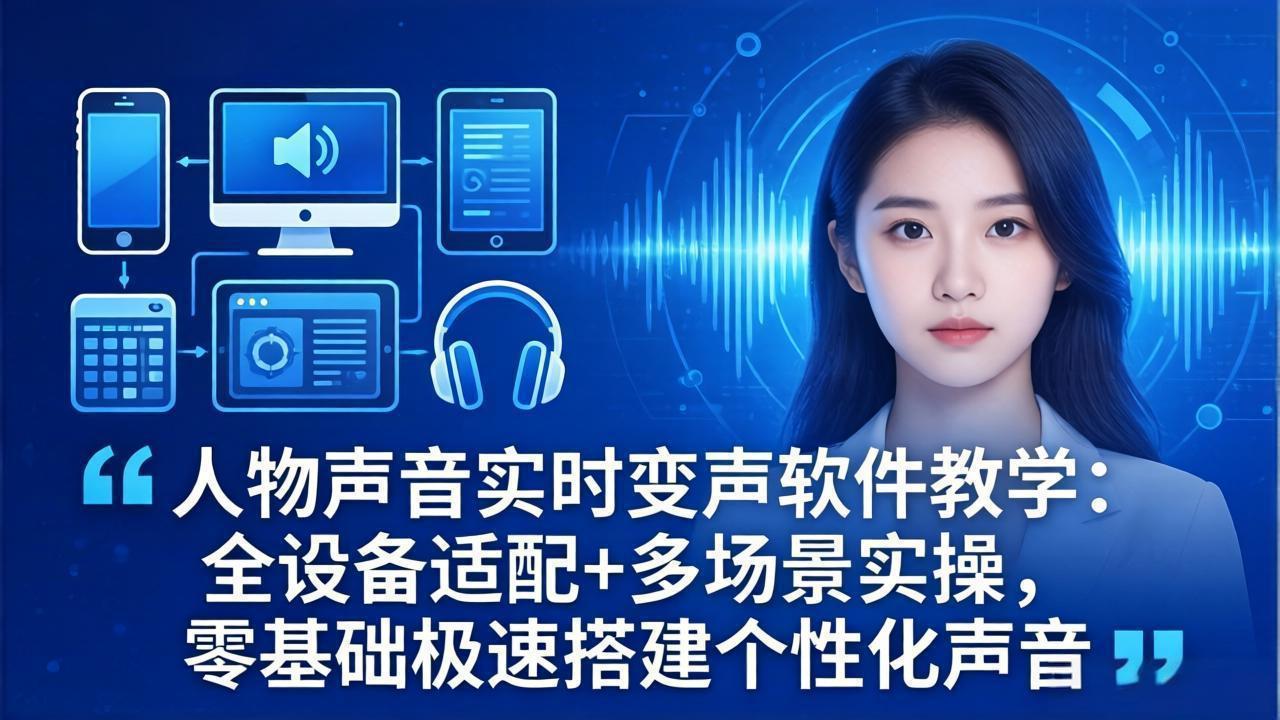 人物声音实时变声软件教学：全设备适配+多场景实操，零基础极速搭建个性化声音-选优云网创