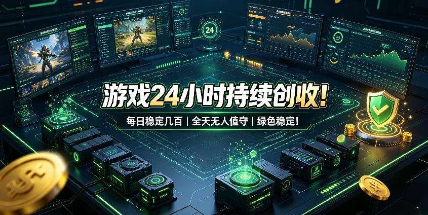 游戏24小时持续创收！每日稳定几百，全天无人值守，绿色稳定！【揭秘】-选优云网创