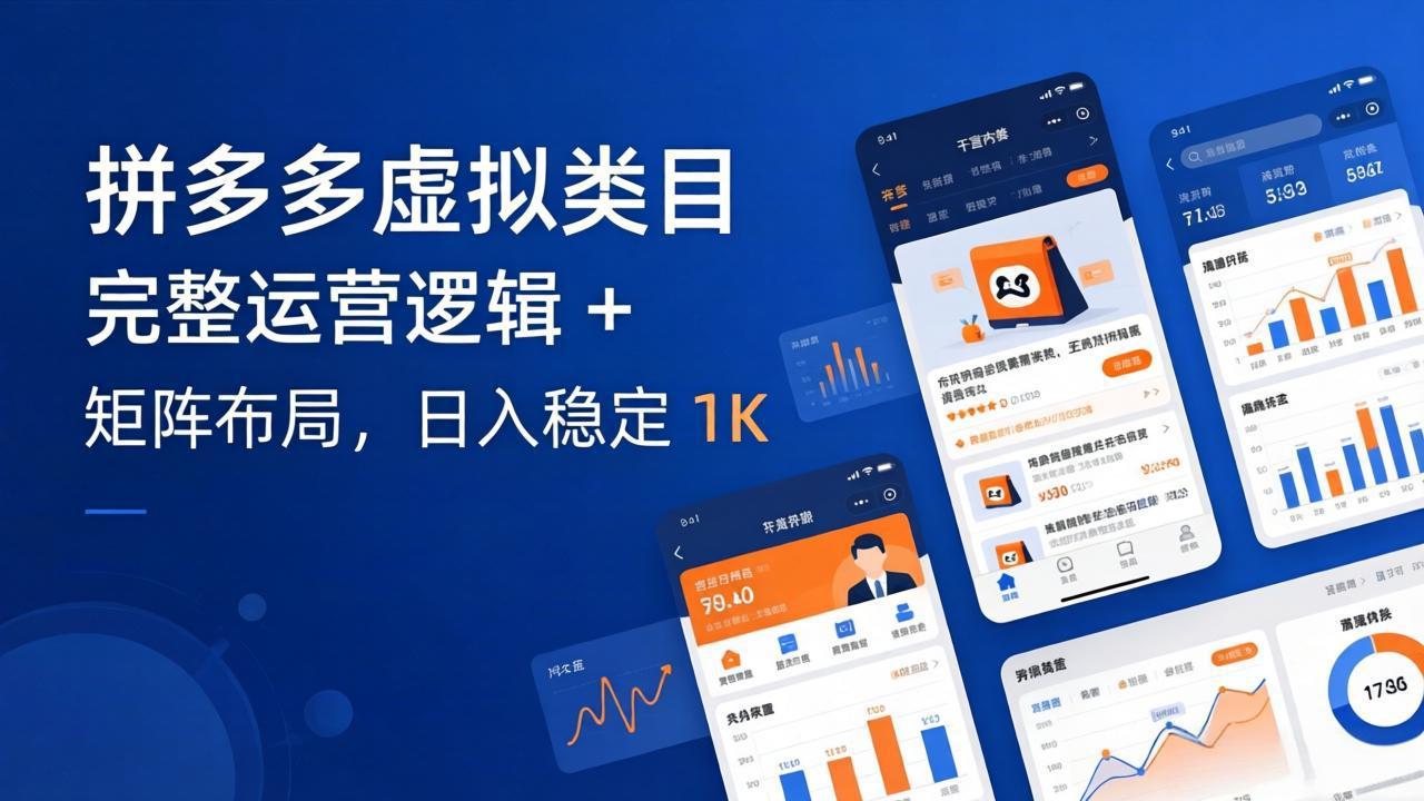 拼多多虚拟类目干货：完整运营逻辑 + 矩阵布局，日入稳定 1K-选优云网创