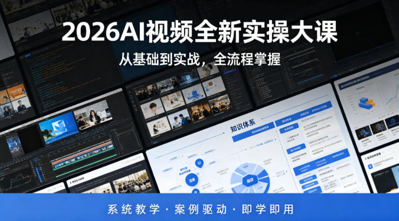 2026AI视频全新实操大课，从基础到实战，全流程掌握，系统教学·案例驱动·即学即用-选优云网创