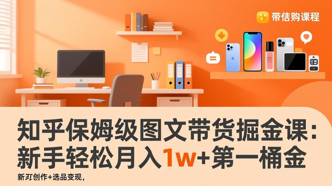 知乎保姆级图文带货掘金课：账号打造+爆文创作+选品变现，新手轻松月入1w+第一桶金-选优云网创