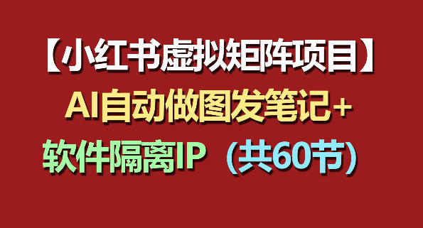 小红书虚拟矩阵项目：软件隔离IP+AI自动做图发笔记(共60节)-选优云网创
