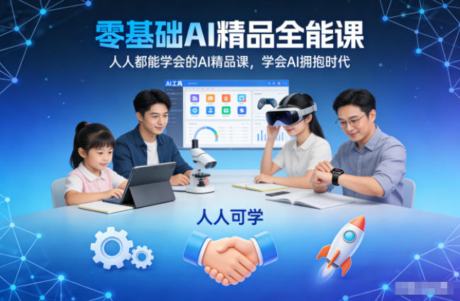 零基础AI精品全能课，人人都能学会的AI精品课，学会AI拥抱时代-选优云网创
