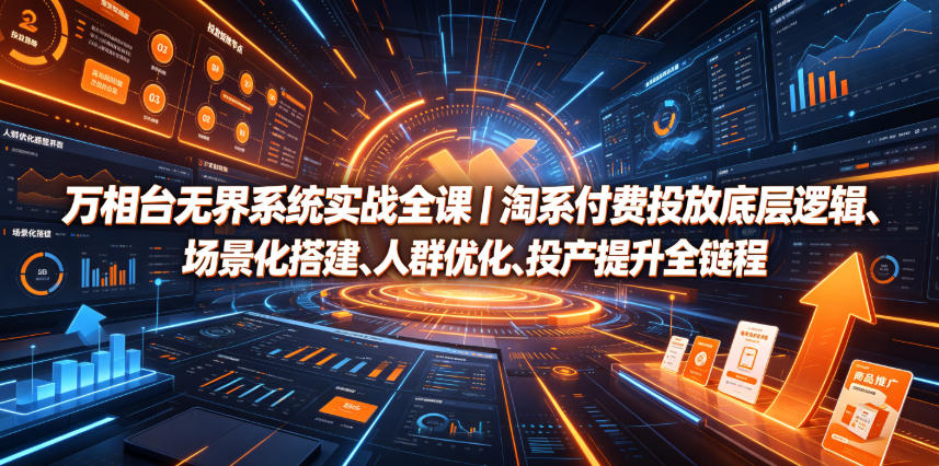 万相台无界系统实战全课｜淘系付费投放底层逻辑、场景化搭建、人群优化、投产提升全链路运营教程-选优云网创