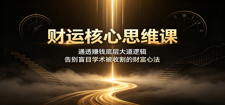 财运核心思维课：通透赚钱底层大道逻辑，告别盲目学术被收割的财富心法-选优云网创