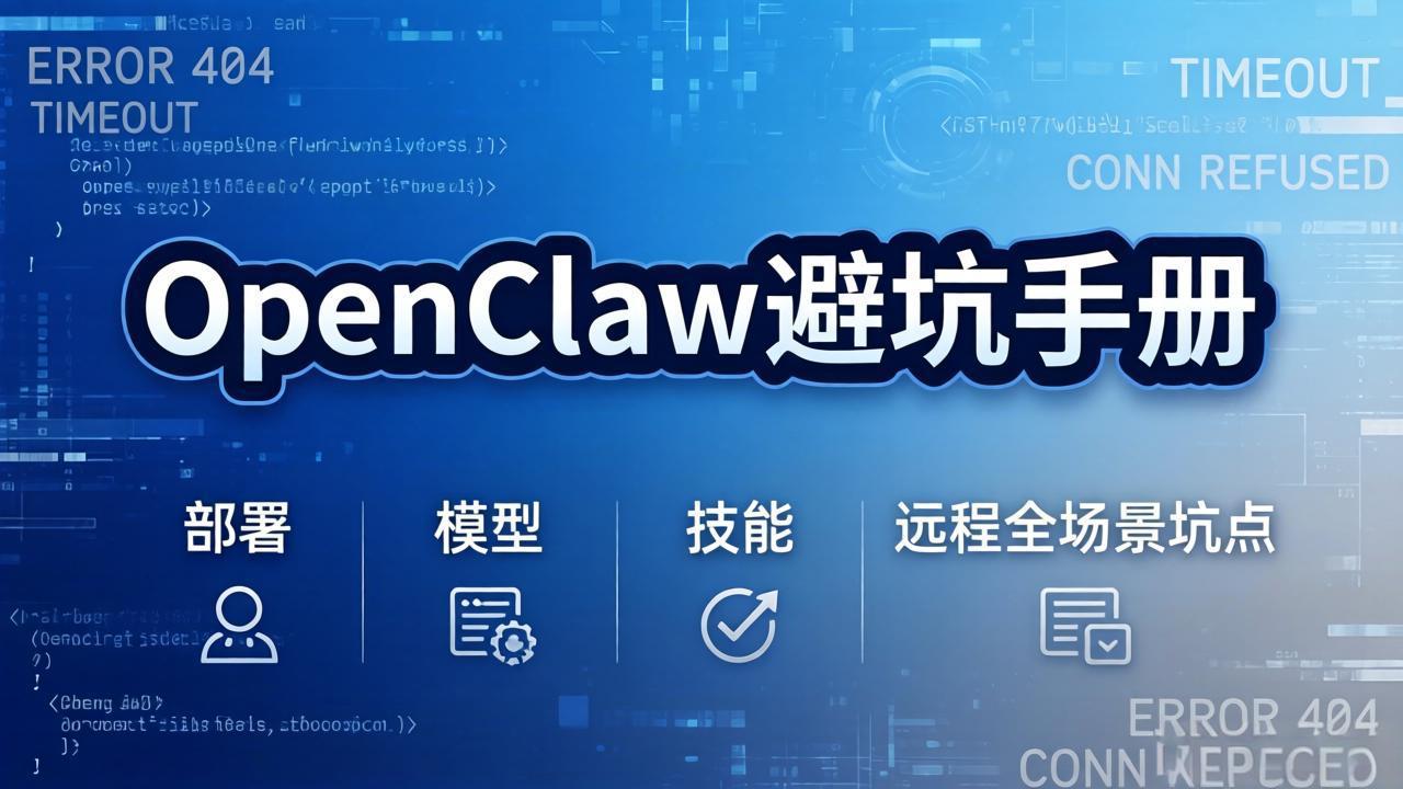 OpenClaw避坑手册：部署+模型+技能+远程全场景坑点，一次性给你说全，少走弯路-选优云网创