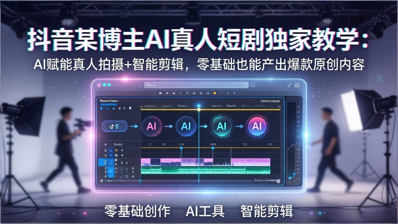 抖音某博主AI真人短剧独家教学：AI赋能真人拍摄+智能剪辑，零基础也能产出爆款原创内-选优云网创