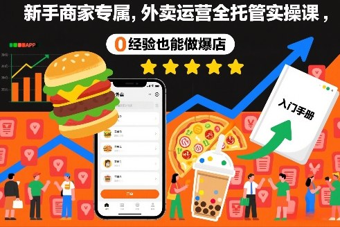 新手商家专属，外卖运营全托管实操课，0经验也能做爆店-选优云网创