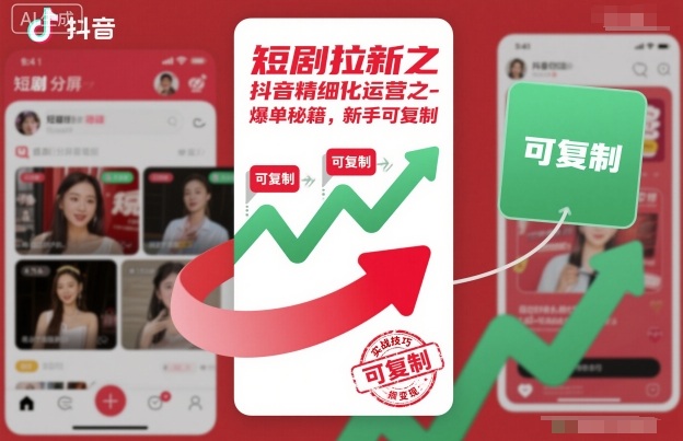 短剧拉新之抖音精细化运营之爆单秘籍，新手可复制-选优云网创