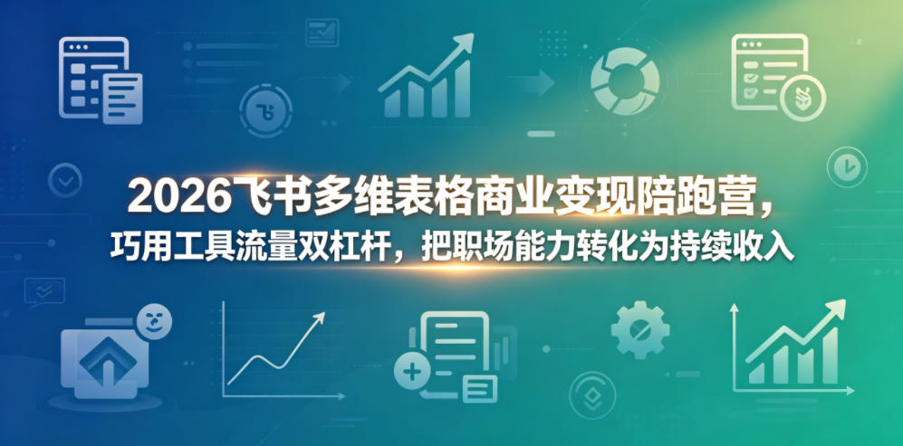 2026飞书多维表格商业变现陪跑营，巧用工具流量双杠杆，把职场能力转化为持续收入-选优云网创