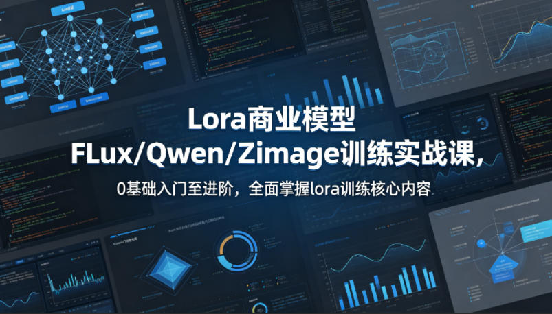 系统性学习Lora商业模型FLux／Qwen／Zimage训练实战课，0基础入门至进阶，全面掌握lora训练核心内容-选优云网创