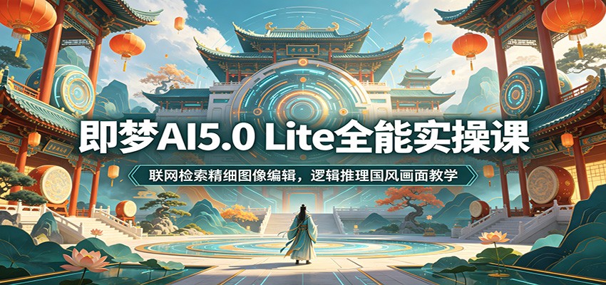 即梦AI5.0 Lite全能实操课：联网检索精细图像编辑，逻辑推理国风画面教学-选优云网创