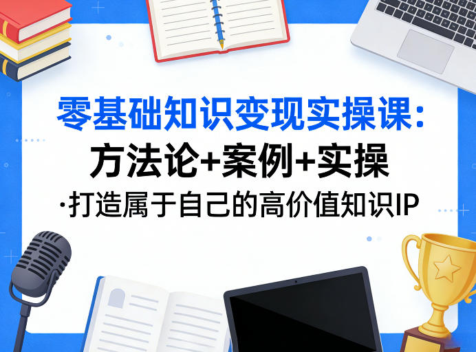 零基础知识变现实操课，方法论+案例+实操，打造属于自己的高价值知识IP-选优云网创
