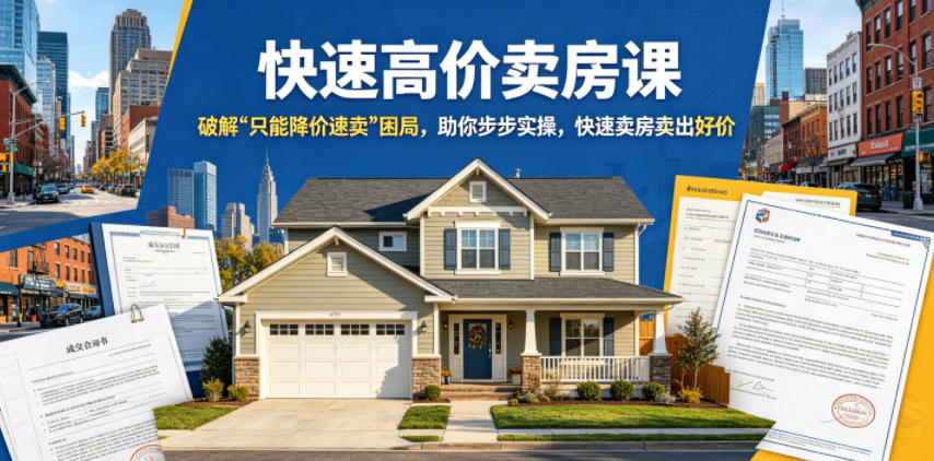 快速高价卖房课，破解“只能降价速卖”困局，助你步步实操，快速卖房卖出好价(更新2026)-选优云网创