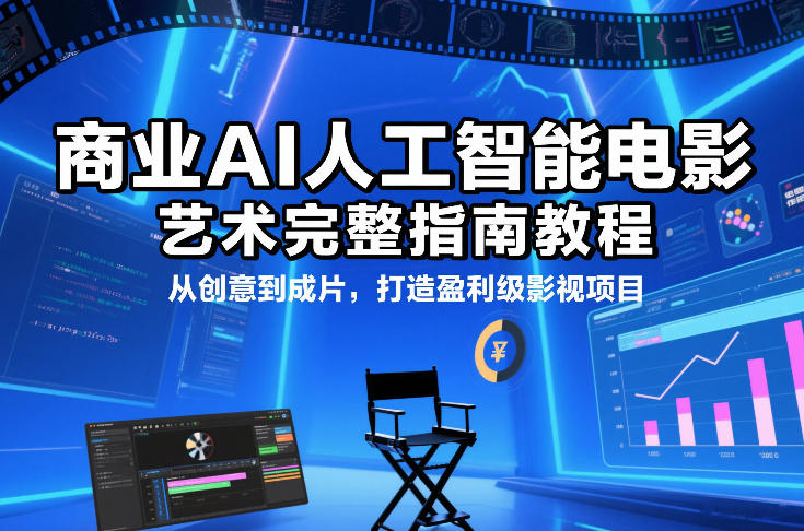 商业AI人工智能电影制作的艺术完整指南教程，从创意到成片，打造盈利级影视项目-选优云网创