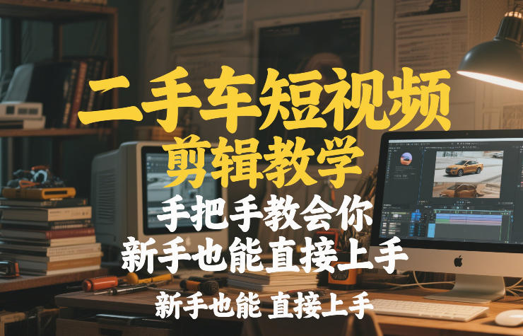 二手车短视频剪辑教学，手把手教会你，新手也能直接上手-选优云网创