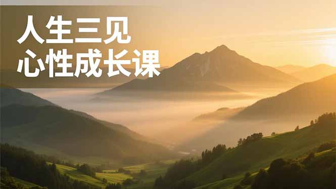 人生三见心性成长课，见天地众生自己，搞透人性安顿身心，活出清晰自我，内在富足无价-选优云网创