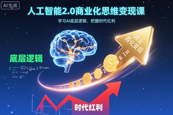 人工智能2.0商业化思维变现课，学习AI底层逻辑，把握时代红利-选优云网创