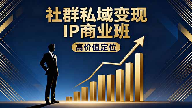 社群私域变现IP商业班，高价值定位,精准引流,私聊成交，实践年盈利破百万-选优云网创