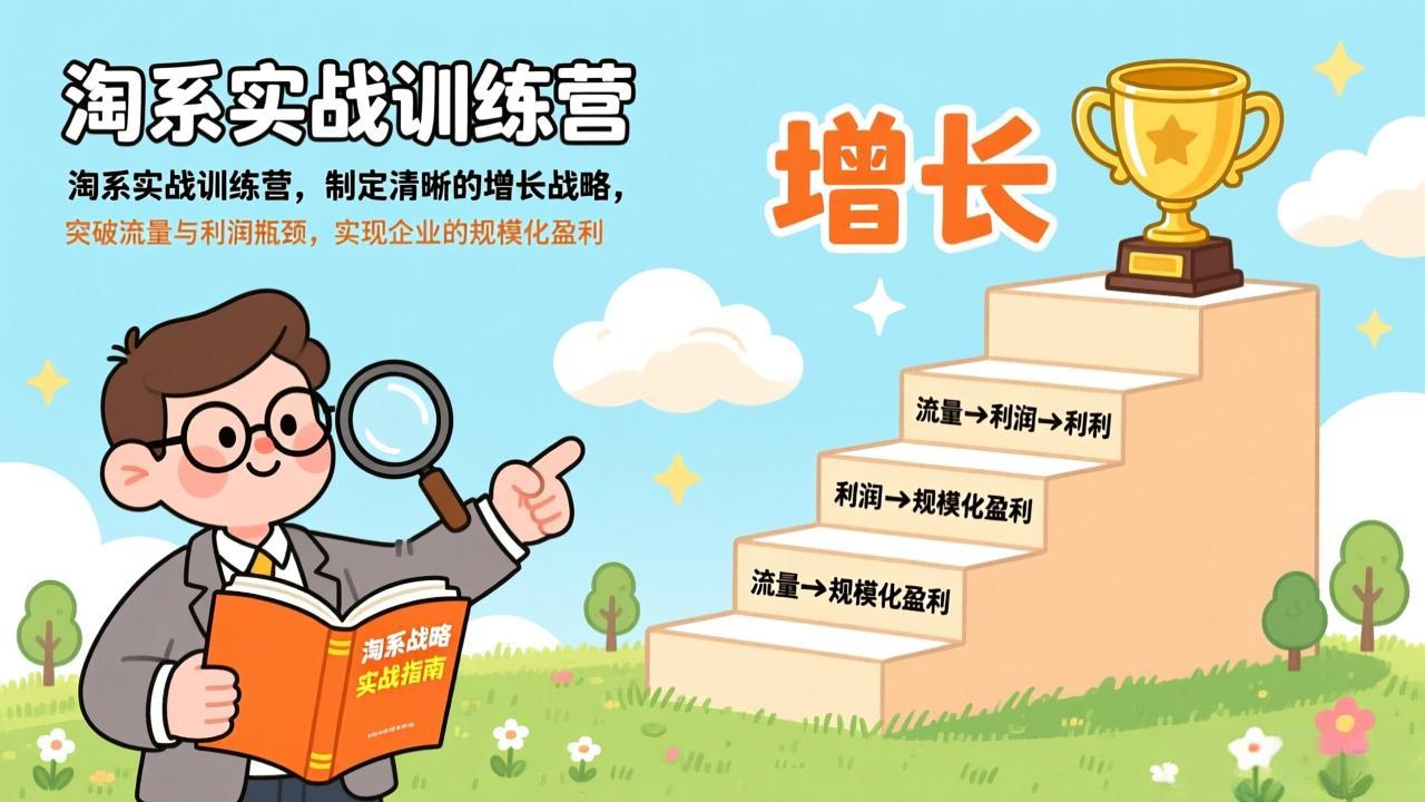 淘系实战训练营，制定清晰的增长战略，突破流量与利润瓶颈，实现企业的规模化盈利-选优云网创