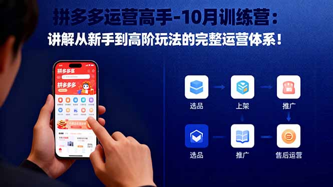 拼多多运营高手-10月训练营:讲解从新手到高阶玩法的完整运营体系!-选优云网创