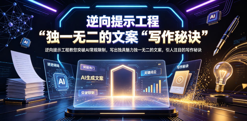 逆向提示工程教您突破AI常规限制，写出独具魅力独一无二的文案，引人注目的写作秘诀【原创双语字幕】-选优云网创