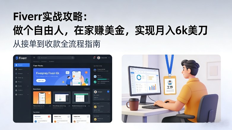 Fiverr实战攻略，做个自由人，在家賺美金，实现月入6k美刀-选优云网创