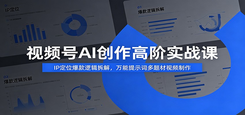 视频号AI创作高阶实战课：IP定位爆款逻辑拆解，万能提示词多题材视频制作-选优云网创