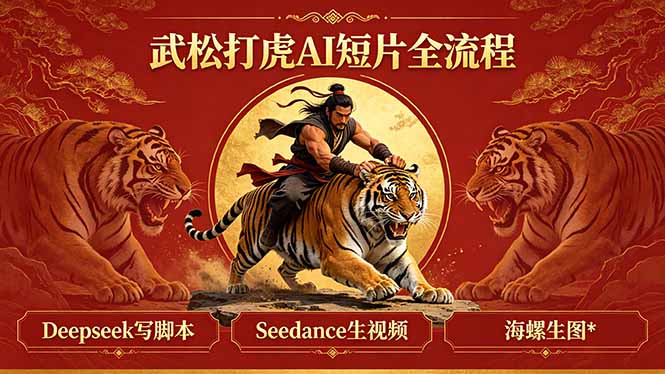 武松打虎AI短片全流程：Deepseek写脚本+Seedance生视频+海螺生图-选优云网创