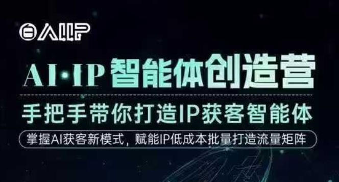 AI·IP智能体创造营，手把手带你打造IP获客智能体，高成交创始人IP课-选优云网创