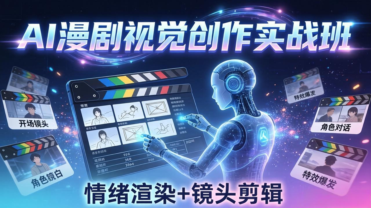 AI漫剧视觉导演思维实战班，从脚本到成片全掌握，分镜设计情绪渲染一站学会-选优云网创