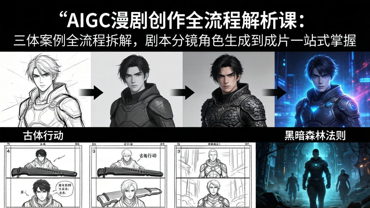 AIGC漫剧创作全流程解析课：三体案例全流程拆解，剧本分镜角色生成到成片一站式掌握-选优云网创