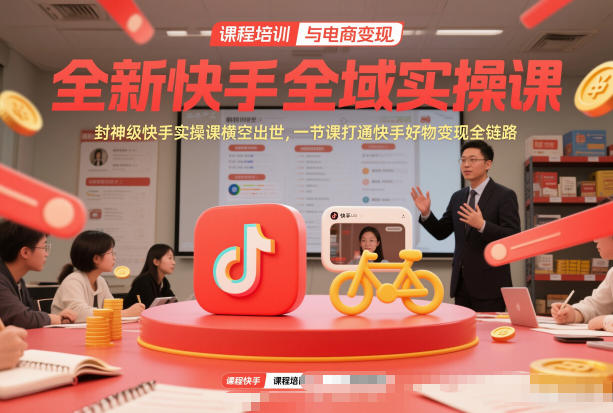 全新快手全域实操课，封神级快手实操课横空出世，一节课打通快手好物变现全链路-选优云网创