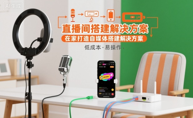 直播间搭建解决方案,在家打造自媒体搭建解决方案-选优云网创
